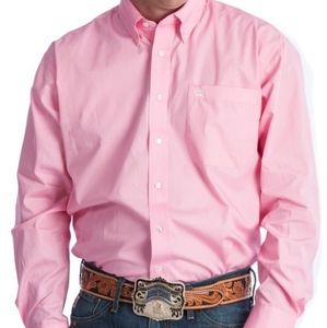 Cinch Men Large button up shirt light pink